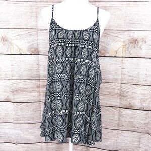 Roxy Black and White Monochrome Patterned Dress Coverup Size S